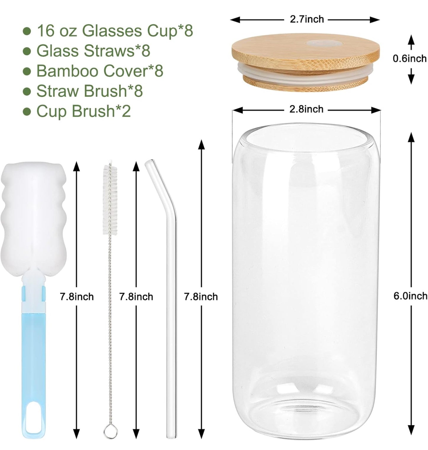 💕Pretty by Rell, Glass Drinking cup💕