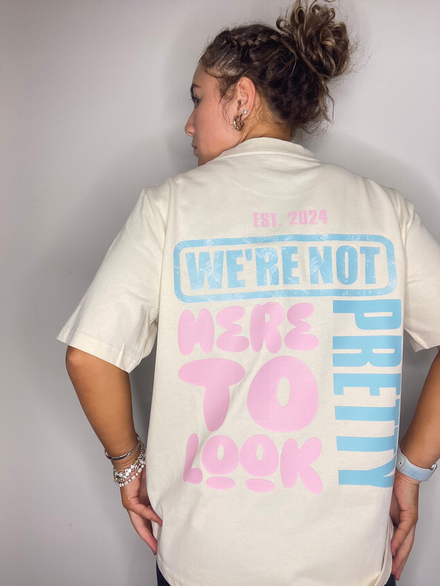 💕“We’re not here to look pretty” womens tee💕